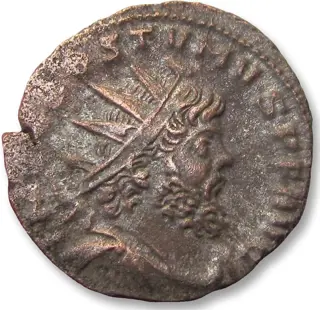 Romeinse Rijk. Revolt of Aureolus, commander of cavalry under Gallienus. BI Antoninianus,Mediolanum (Milan) 1st off. 268 A.D. - SALVS AVG - struck in name and support of emperor Postumus