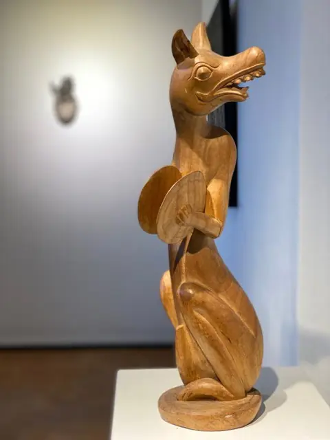 Sculptuur / Figuur / Kangoeroe - krokodil hout - Bali, Indonesië