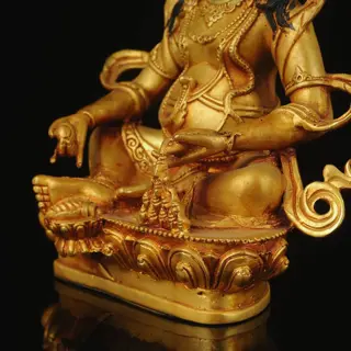 Seiko Gele God van Rijkdom Boeddhabeeld - Brons - Tibet/Nepal - Modern