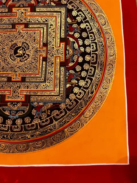 Schilderij (1) - Katoen - Kala Chakra Mandala Thanka Painting - Nepal - 21e eeuw