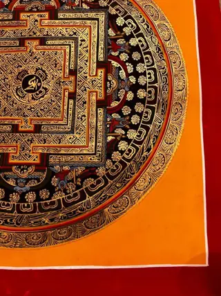 Schilderij (1) - Katoen - Kala Chakra Mandala Thanka Painting - Nepal - 21e eeuw