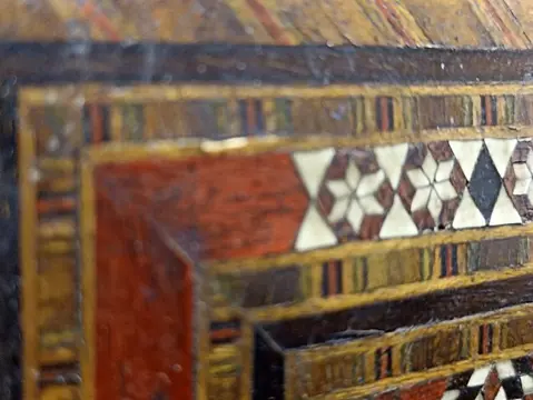 Iraanse oude inlegwerk Crafting houten juwelendoos - Hout - Iran - 20e eeuw