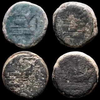 Romeinse Republiek. Lot of 4 anonymous AE Asses