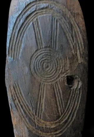 Ritueel object (1) - Hout - Wooden message board - Aboriginal - Australië