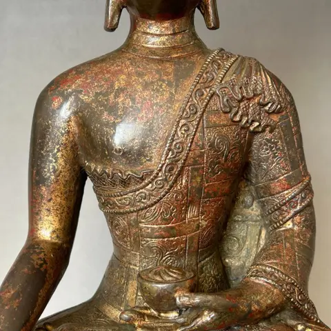 Groot Shakyamuni-standbeeld (1) - Brons - Sakyamuni - 30cm - Tibet - Modern