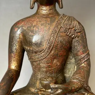 Groot Shakyamuni-standbeeld (1) - Brons - Sakyamuni - 30cm - Tibet - Modern