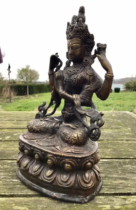 Vierarmige Boeddha - Brons - Tibet/Nepal - 21e eeuw