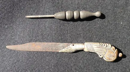 Dolk - Zilver, staal, hout en been - Piha Kaetta - Sri Lanka - 20e eeuw