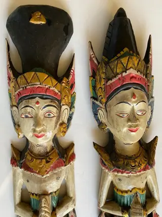 Wanddecoraties - 100 cm (2) - Hout - Rama en Sita - Bali, Indonesië