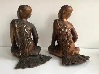 Beeldje(s) (2) - Hout - monks - Birma / Myanmar