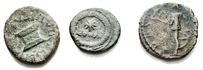 Romeinse Rijk. Lot of 6 coins (Antoniniani, Folles, Quadrans),1st-4th century AD