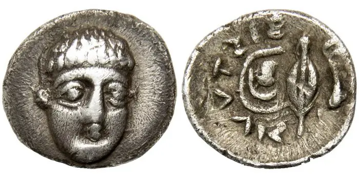 Campania, Phistelia. AR Obol,Ca. 325-275 B.C.