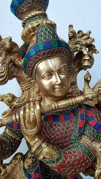 Standbeeld - glaspasta, Legering - India - 21e eeuw