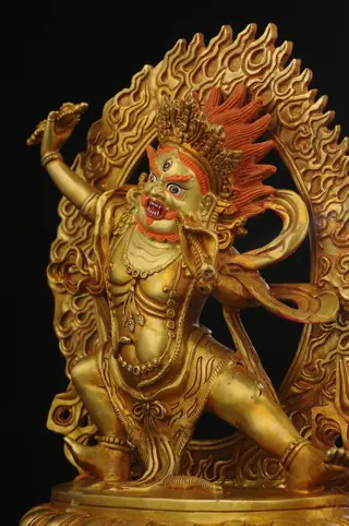 Tibet/Nepal Prachtige Bronzen Boeddhabeeld--Vajrapani Bodhisattva (Vajrapani in Sanskriet) H25CM - Brons - Tibet/Nepal - Modern