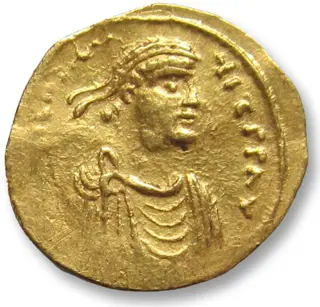 Byzantijnse Rijk. Constantijn IV Pogonatus (668-685 n.Chr.). Goud Tremissis,Constantinople mint