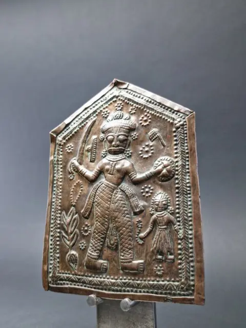 votief plaquette (1) - Koper - India - 19e eeuw