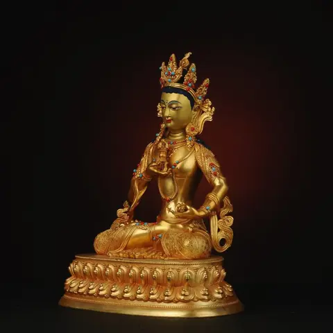 Seiko Boeddhabeeld-Vajrasattva Boeddhabeeld,H25CM - Brons - Nepal/Tibet - Modern