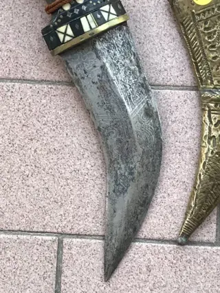 Mes - Been, Hoorn, Hout, Messing, Staal - jambiya - Syrië - Circa 1900