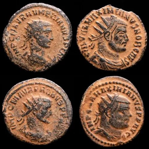 Romeinse Rijk. Numerian, Probus, Galerius, Maximianus. Kavel bestaande uit vier Antoninianus,Reverses : Virtvs Avgg - Clementia - Concordia Militvm.