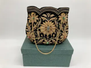 Geborduurde handtas voor dames - Verguld metaal, bord - Mooie tas - Beautiful woman handbag Zardozi - India - 20e eeuw