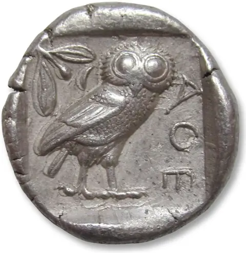 Attica, Athene. AR Tetradrachm,454-404 B.C. - great example of this type -