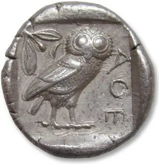 Attica, Athene. AR Tetradrachm,454-404 B.C. - great example of this type -
