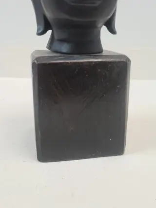 Grote Boeddha hoofd (1) - Brons, Hout - Zuidoost-Azië