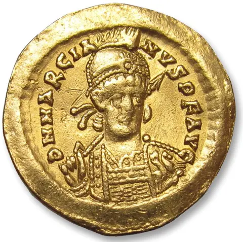 Romeinse Rijk. Marcianus (450-457 n.Chr.). Goud Solidus,Constantinople mint circa 450 A.D. - 2nd officina (B) -