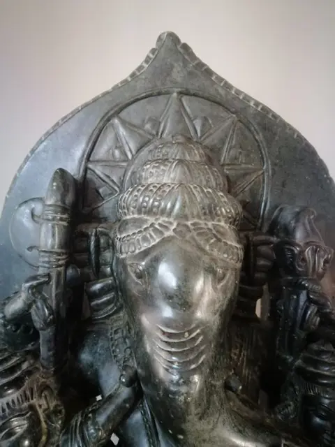 Figuur/beeld (1) - Marmer - Ganesha - India - 19e - 20e eeuw