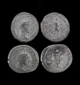 Romeinse Rijk. Gordian III (238-244 n.Chr.). Lot of 2 AR Antoniniani,MARS PROPVG; IOVI STATORI