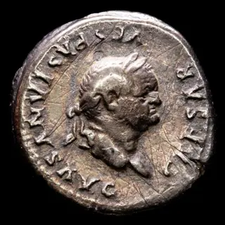 Romeinse Rijk. Vespasian (69-79 n.Chr.). AR Denarius,Rome - ANNONA AVG, Annona seated left on throne.