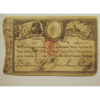 Portugal - 10000 Reis 1798 (avec timbre de D. Miguel I 1828) - Pick 40b