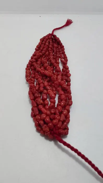 Berber handgemaakte armband In donker marokko koraal - Koraal, Zijde - Marokko - 21e eeuw