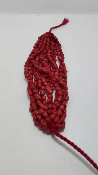 Berber handgemaakte armband In donker marokko koraal - Koraal, Zijde - Marokko - 21e eeuw