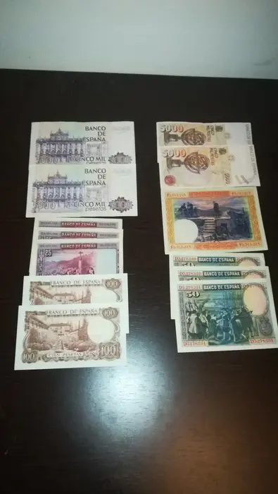 Spanje - 13 banknotes - Various dates