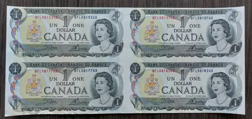 Canada - 4 x 1 Dollar 1973 - uncut sheet - Pick 85c