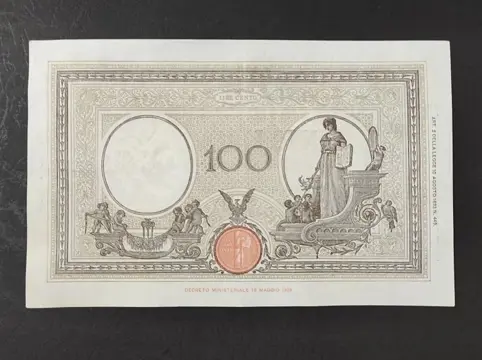 Italië - 100 Lire 15/03/1943 "Grande B" (Fascio) - Gigante BI 21B