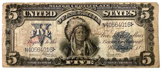 Verenigde Staten van Amerika - 5 Dollars 1899 - Silver Certificate "Indian Chief Note" - Fr #281Speelman-White