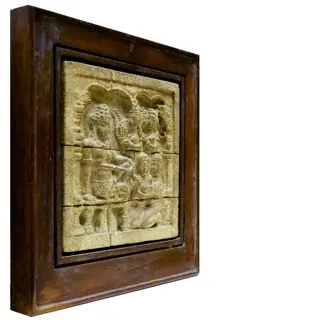 kalksteen paneel Borobudur (1) - kalksteen - Java, Indonesië