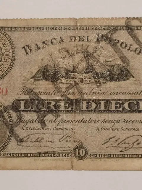 Italië, Florence - 10 Lire 07/12/1871 - Banca del Popolo - Gav. Boa. 06.1089