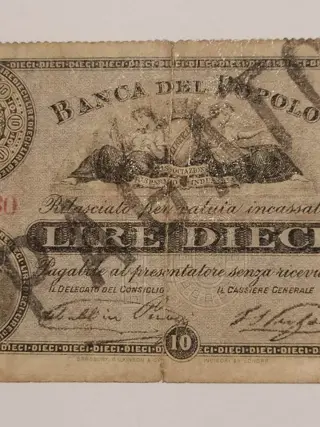 Italië, Florence - 10 Lire 07/12/1871 - Banca del Popolo - Gav. Boa. 06.1089