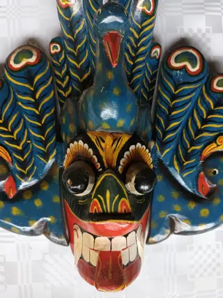 Maskers (2) - Hout - Duivel maskers - Sri Lanka - Tweede helft 20e eeuw