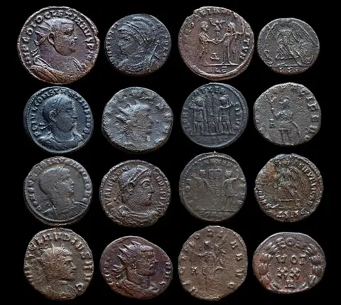 Romeinse Rijk. Lot x 8 Æ Follis / BI Antoninianus: Constantine I, Constantine II, Maximianus, Diocletian, Claudius,2nd-3rd century AD