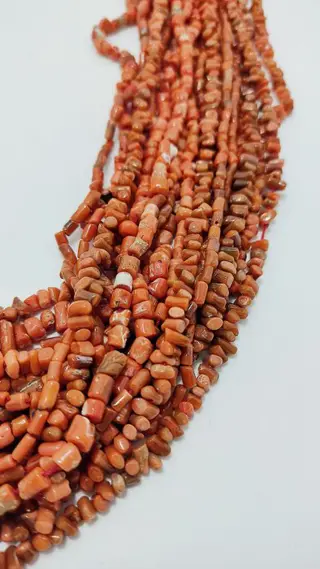 Halsketting - Katoen, Koraal - Middellandse Zee / Noord-Afrika - Eerste helft 20e eeuw