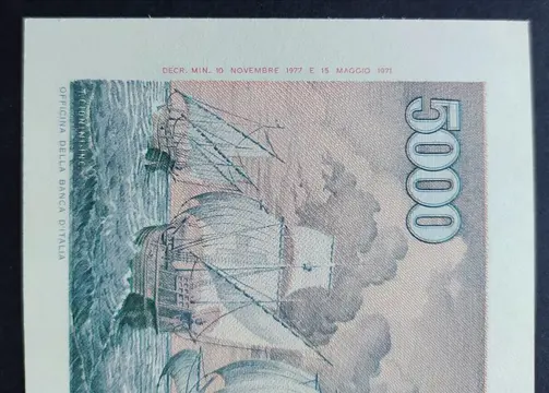 Italië - 5.000 Lire 10/11/1977 "Colombo" II tipo - Gigante BI 67C