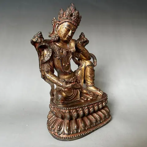 Groen Tara bronzen standbeeld (1) - Brons - Green Tara - 19cm - Tibet - Modern