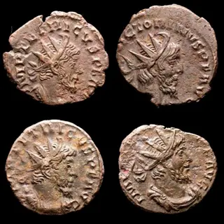 Romeinse Rijk. Gallic Empire. Lot comprising four (4) Antoniniani,Victorinus and Tetricus.