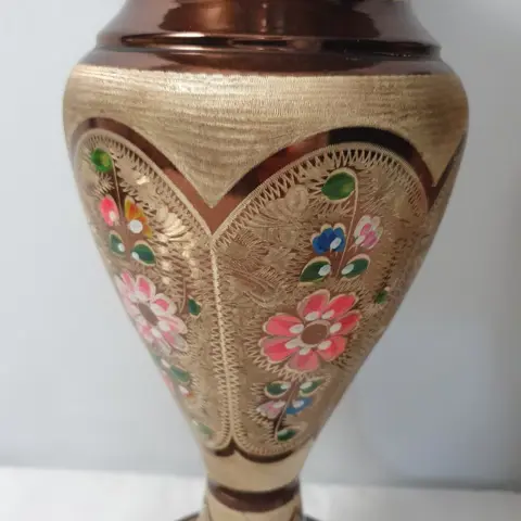 Gegraveerde kopervaas - Koper - Turkije - 20e eeuw