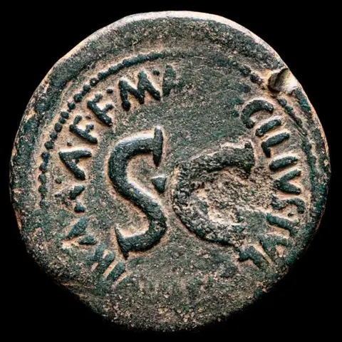 Romeinse Rijk. Augustus (27 v.Chr.-14 n.Chr.). Brons As,Rome. - M MAECILIVS TVLLVS III VIR AAA FF around S•C.