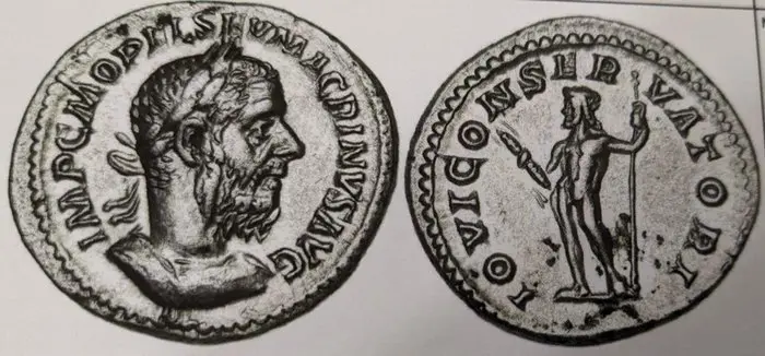 Romeinse Rijk. Macrinus (217-218 n.Chr.). AR Denarius,Rome, summer AD 217-early AD 218